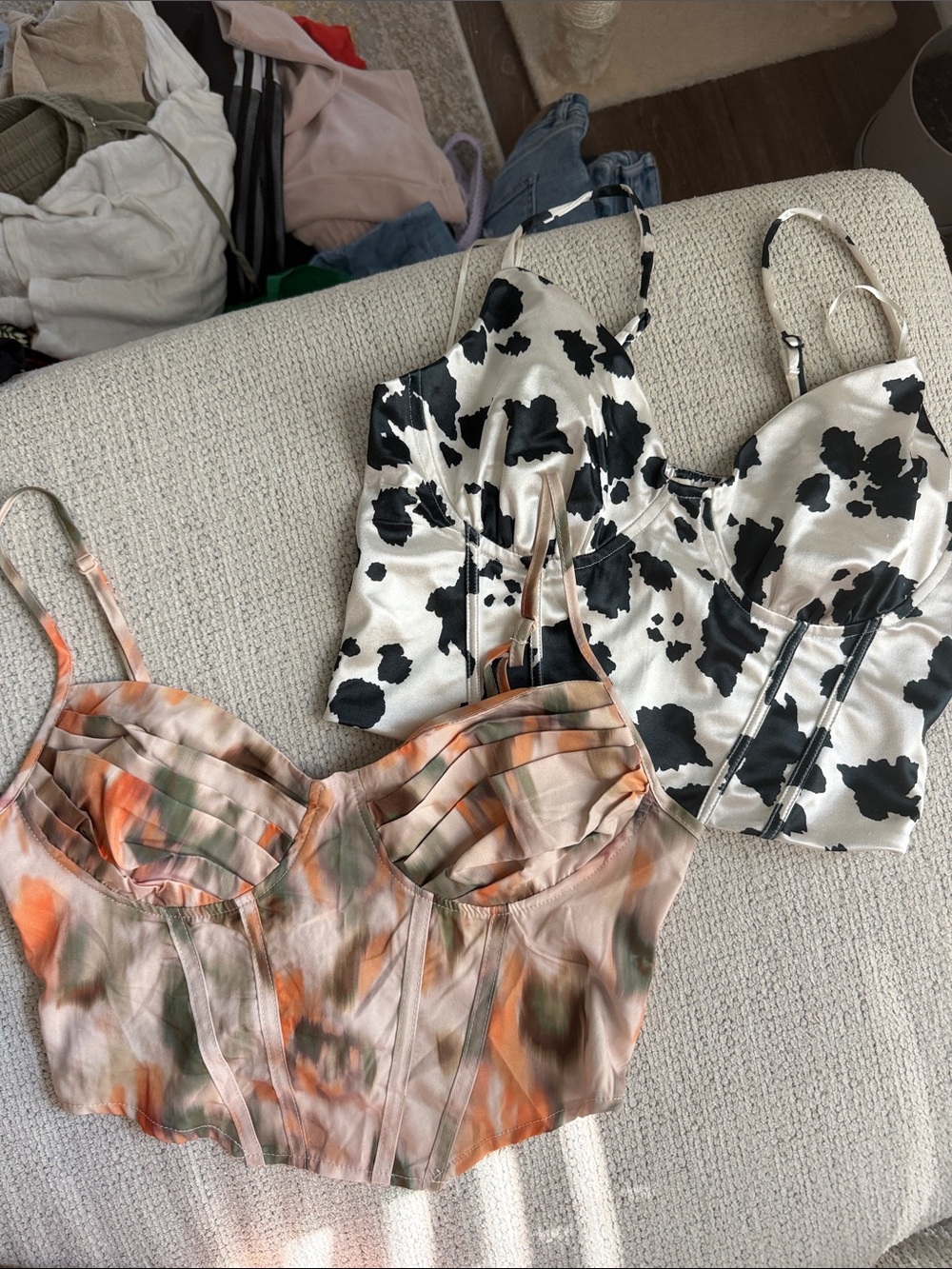 Cow Print Bustier Top - Black & White